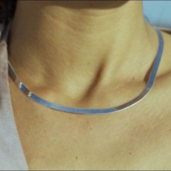 NEW 925 Sterling Silver Herringbone Snake Necklace - Picture 1 of 10